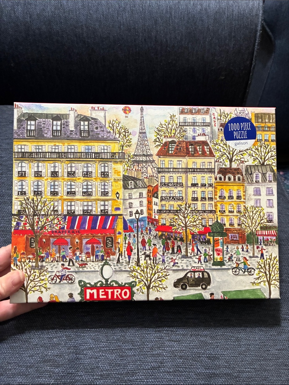 Paris Metro Street Scene 1000-Piece Jigsaw Puzzle - Colorful City Illustration